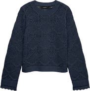 VERO MODA Susana Pointelle Cotton Blend Sweater