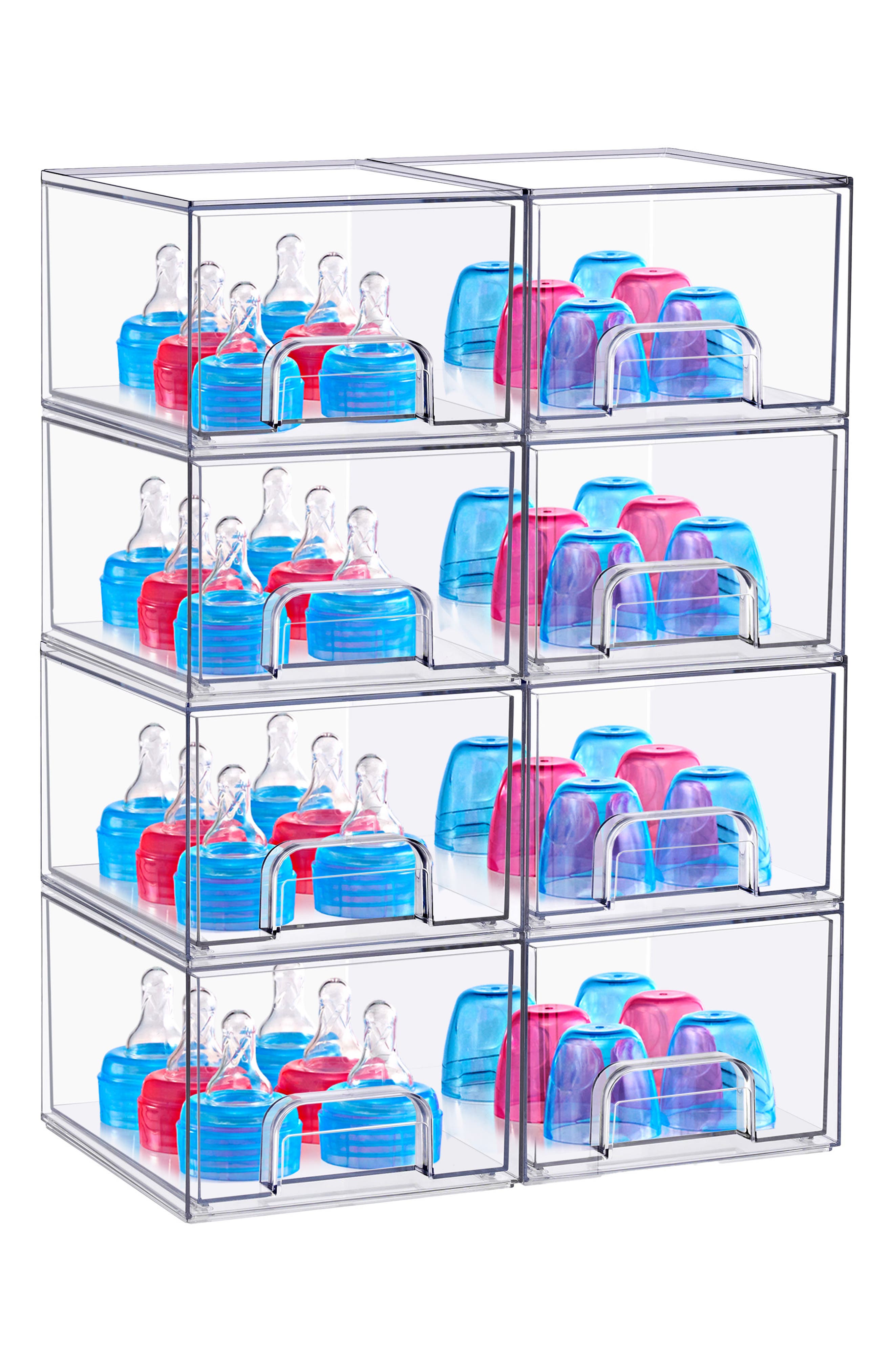 Set of 8 Small Stackable Storage Bins