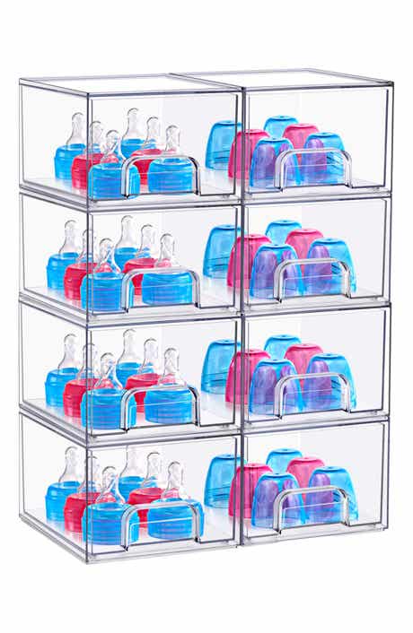 Set of 8 Small Stackable Storage Bins