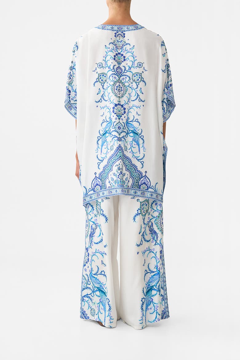 Short Lace Up Kaftan Isnik Lullaby, Alternate, color, Isnik Lullaby