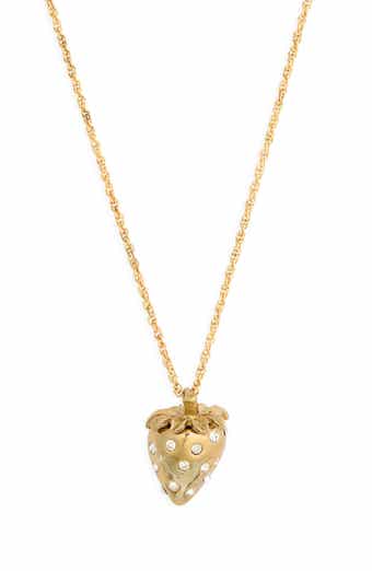 Crystal Strawberry Pendant Necklace