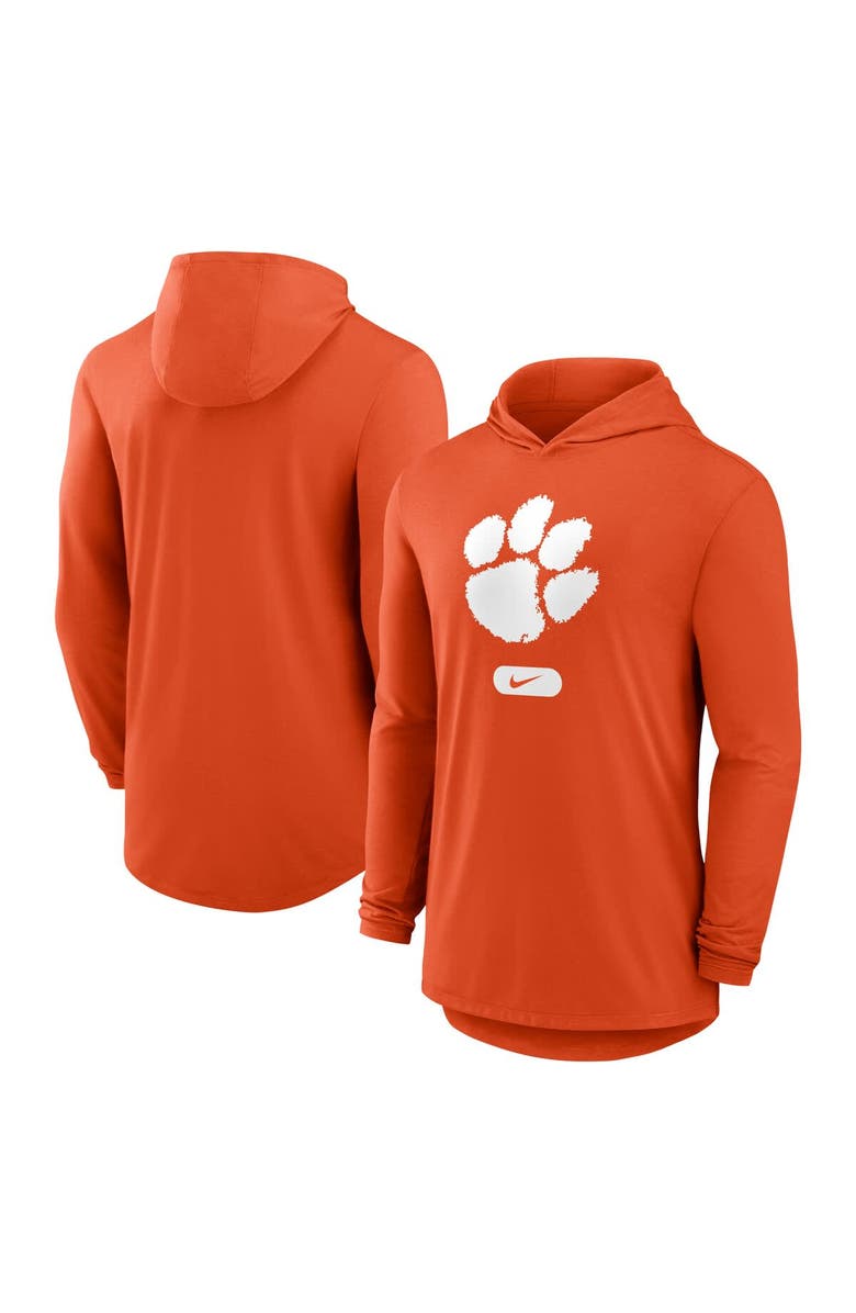 Nike Men's Nike Orange Clemson Tigers Lightweight Performance Long Sleeve Hoodie T-Shirt, Main, color, Orange