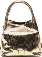 Frances Valentine Teeny Sweet Pea Snakeskin Embossed Metallic Leather Handbag