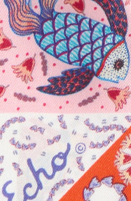 Echo Crabby Silk Ribbon Scarf In Sunkissed Coral