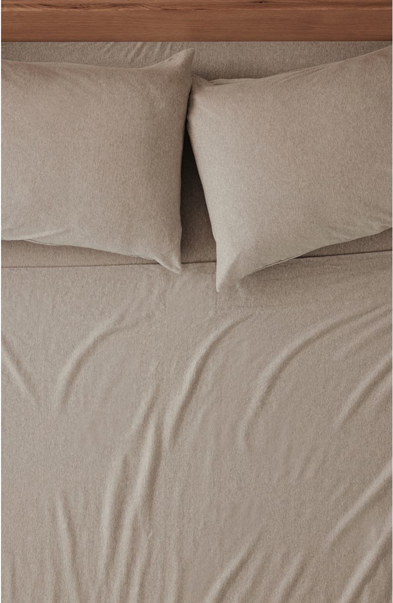 Pact Organic Favorite Tee Jersey Fitted Sheet, Alternate, color, Wheat Heather