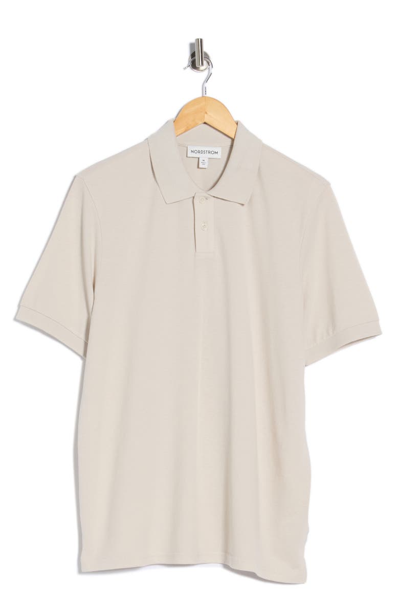 Nordstrom Cotton Blend Piqué Knit Polo, Main, color, Beige Pumice