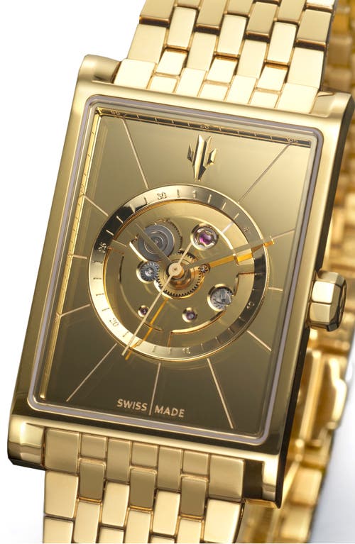 Vieren Gold Mirror Swiss Automatic Watch In Gold