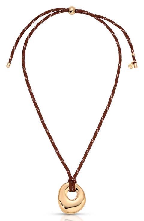 Molten Halo Cord Pendant Necklace