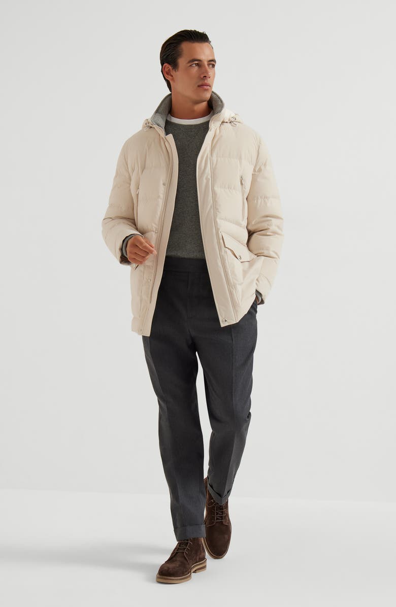 Brunello Cucinelli Taffeta down jacket, Alternate, color, Oat