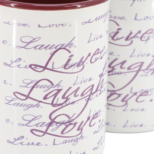 Gibson Home Inspirational Words Live, Laugh, Love 4 Piece 16 Ounce Stoneware Mug Set In Multi