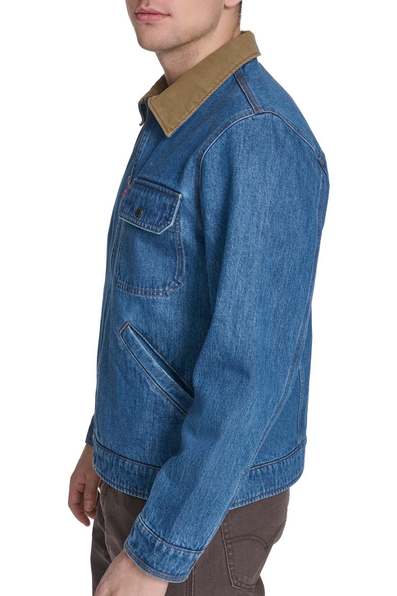 Lightweight Cotton Twill Utility Jacket, Alternate, color, MEDIUM WASH DEN
