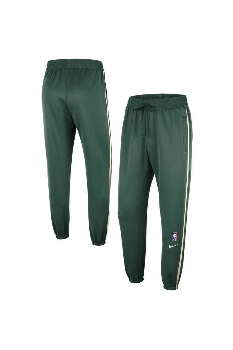 Men's Nike Hunter Green Milwaukee Bucks 75th Anniversary Showtime On Court Performance Pants, Main, color, Hunter Green