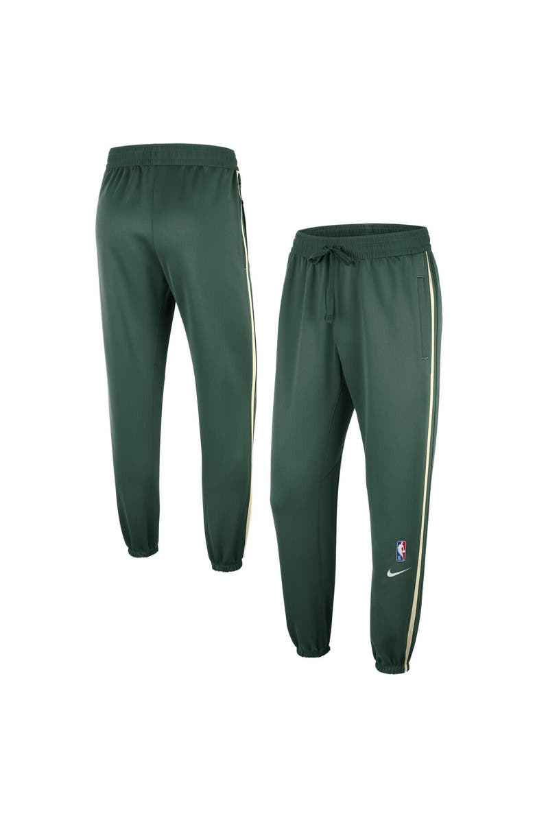 Nike Men's Nike Hunter Green Milwaukee Bucks 75th Anniversary Showtime On Court Performance Pants, Main, color, 