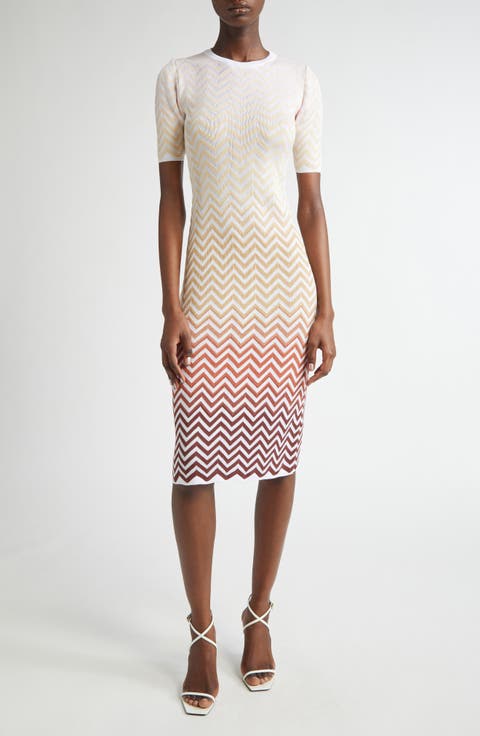 Long zig zag dress with crossed straps Multicoloured | Missoni