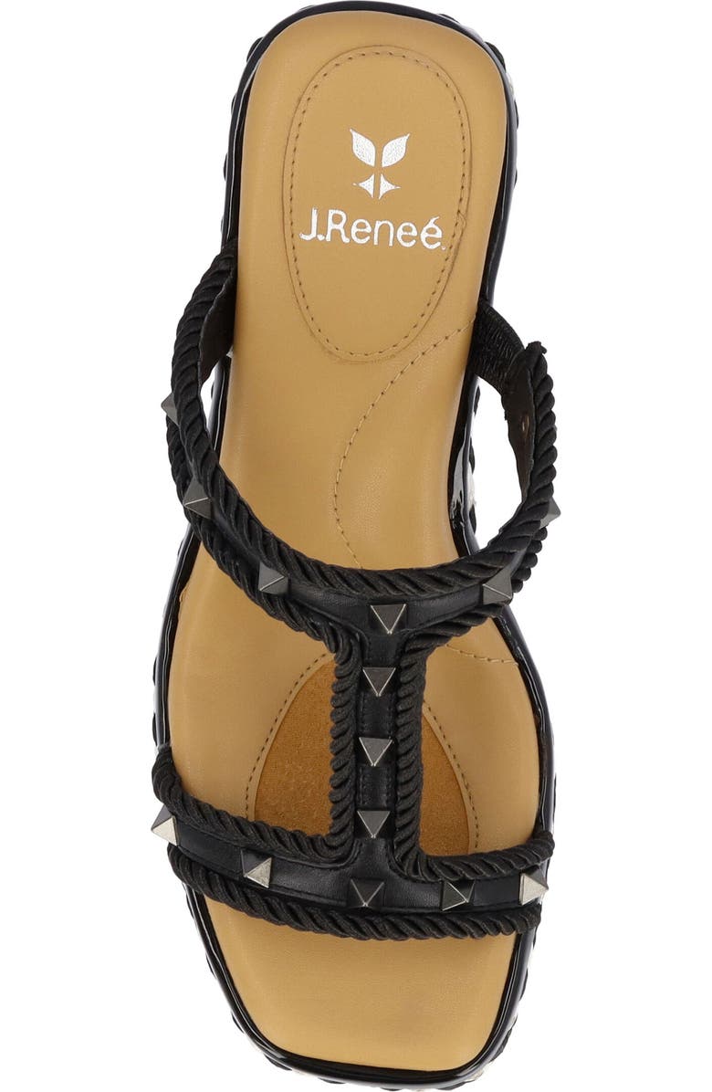 J. Reneé Tavelle Platform Wedge Sandal, Alternate, color, Black/ White