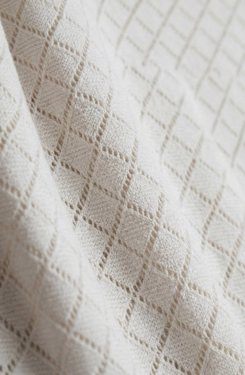 Modenaire Textured Open Collar Knit Polo Top, Alternate, color, Light Grey