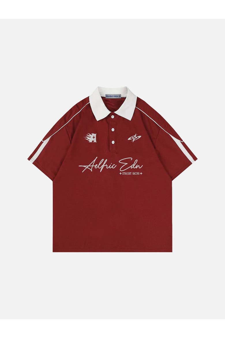 Sporty Polo Soccer Jersey, Alternate, color, Red