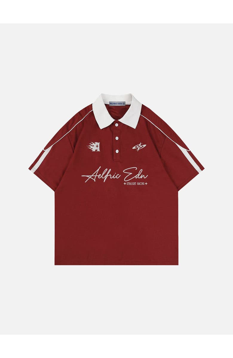 AELFRIC EDEN Sporty Polo Soccer Jersey, Alternate, color, Red