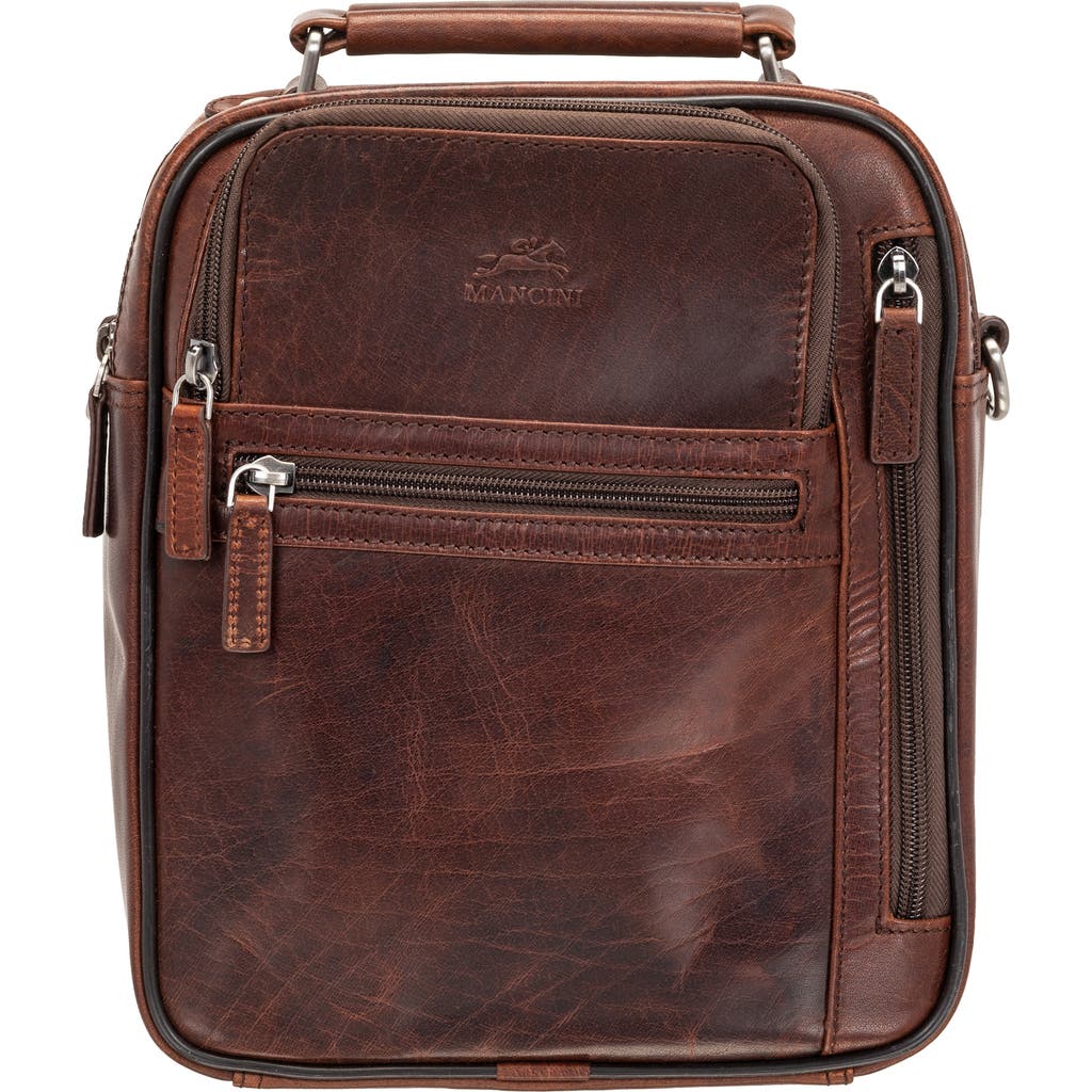 Mancini Buffalo Large Crossbody Bag In Brown