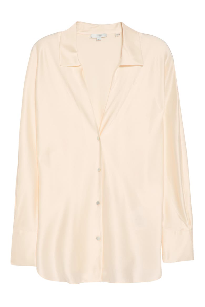 Fitted Silk Button-Up Blouse, Alternate, color, CHIFFON