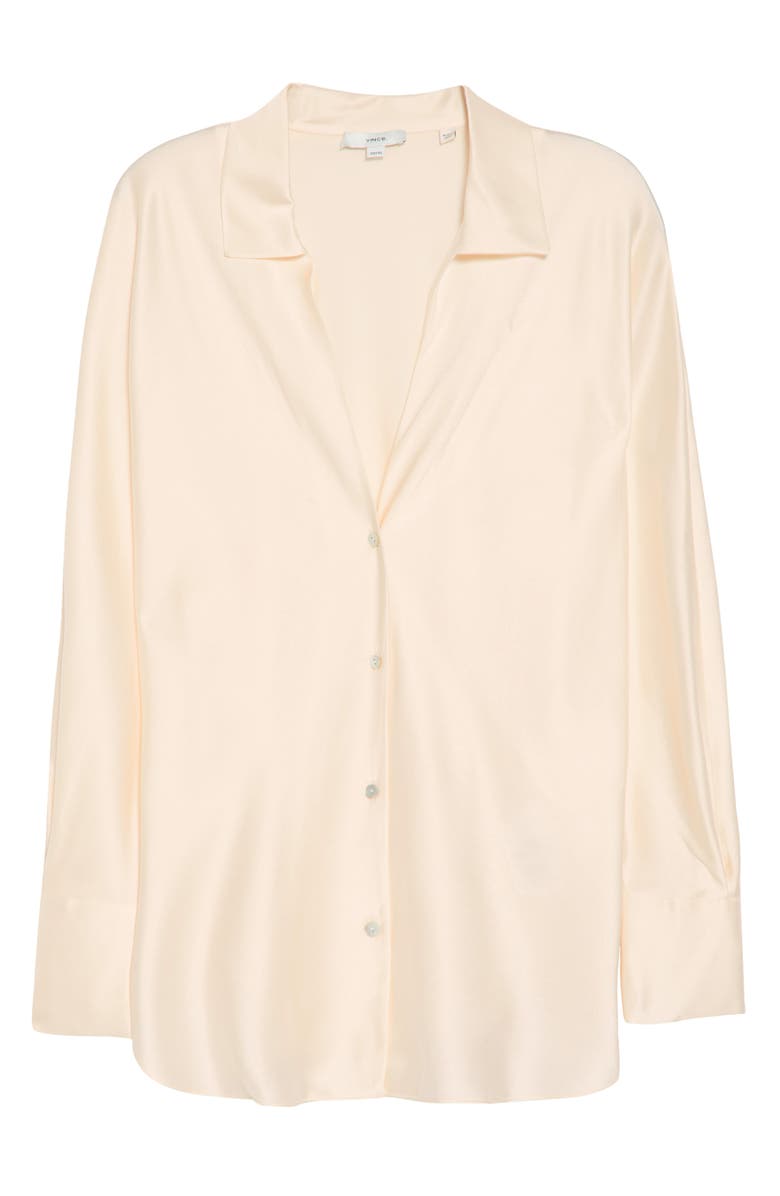 Vince Fitted Silk Button-Up Blouse, Alternate, color, 