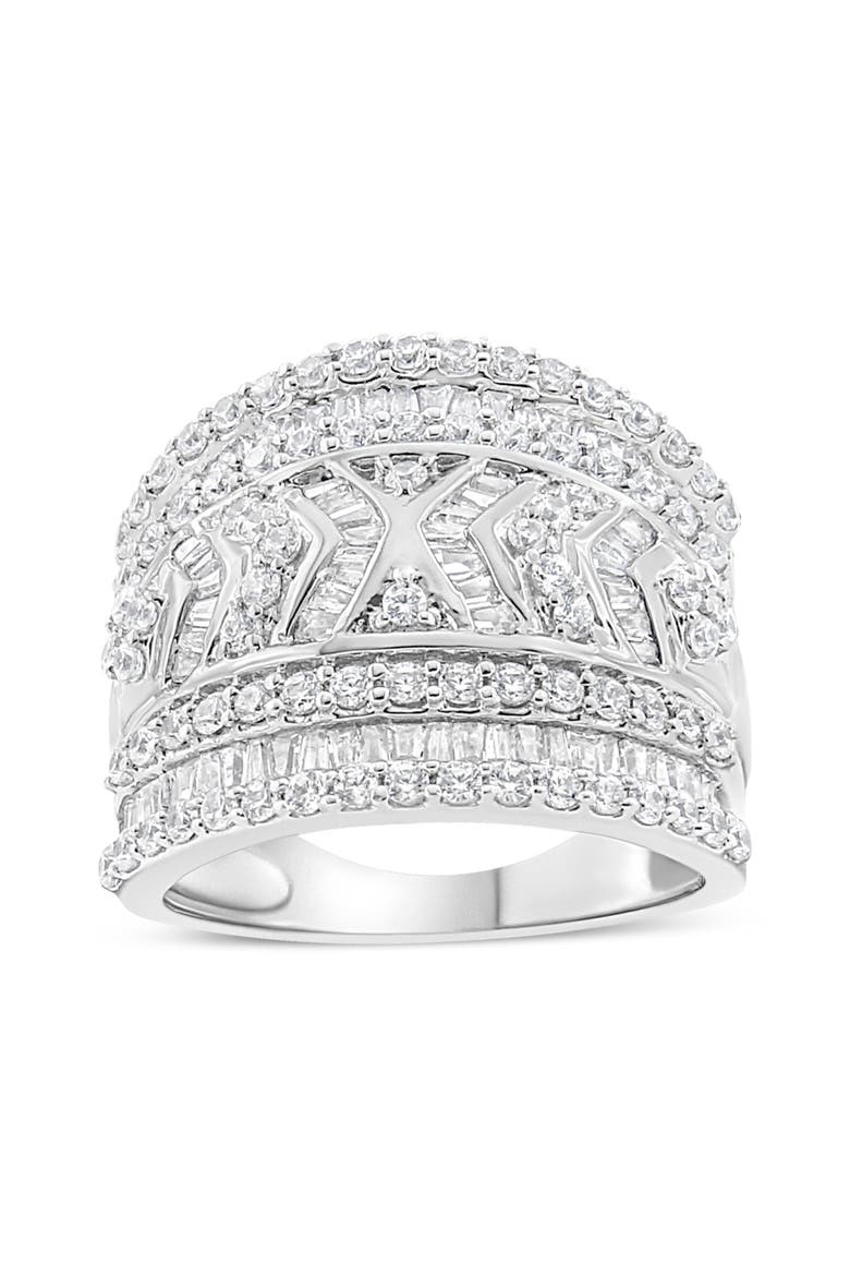 Silver 2.0 Cttw Diamond Edge Multi-Row Ring Band, Main, color, Silver