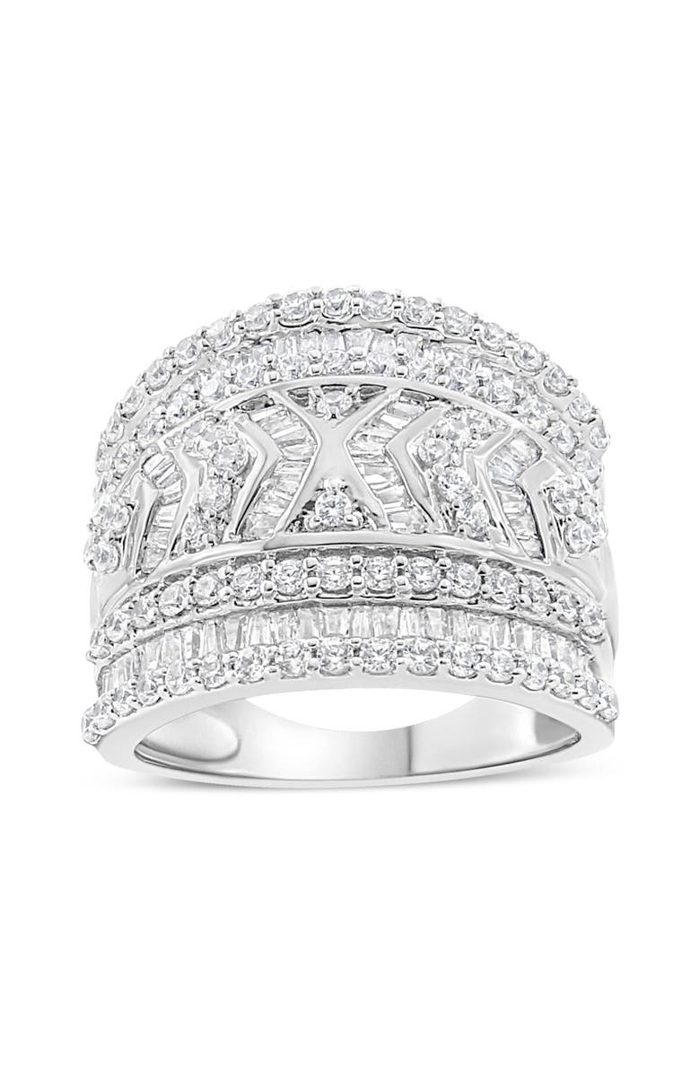 Haus of Brilliance .925 Sterling Silver 2.0 Cttw Diamond Edge Multi-Row Ring Band, Main, color, Silver