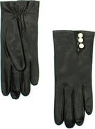 Portolano Leather Gloves with buttons in contrast color