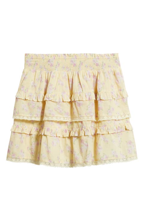 Billie Floral Print Ruffle Miniskirt