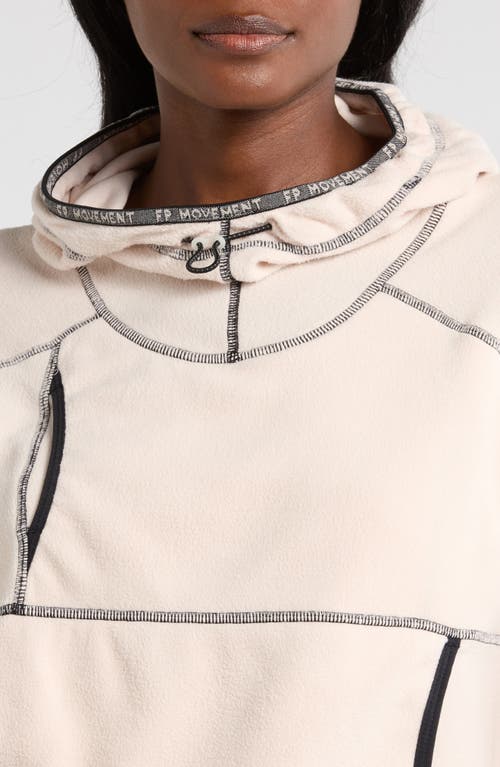 Free People Fp Movement Care On The Run Fleece Funnel Neck Hoodie In Cashmere