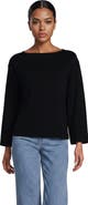 Lands' End Bracelet Sleeve Supima Cotton Boat Neck Flare Sleeve Top