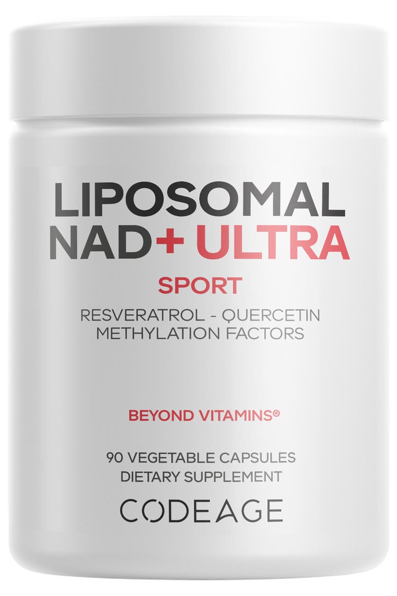 Liposomal NAD+ Ultra + Resveratrol & Vitamin B Supplement, Main, color, White