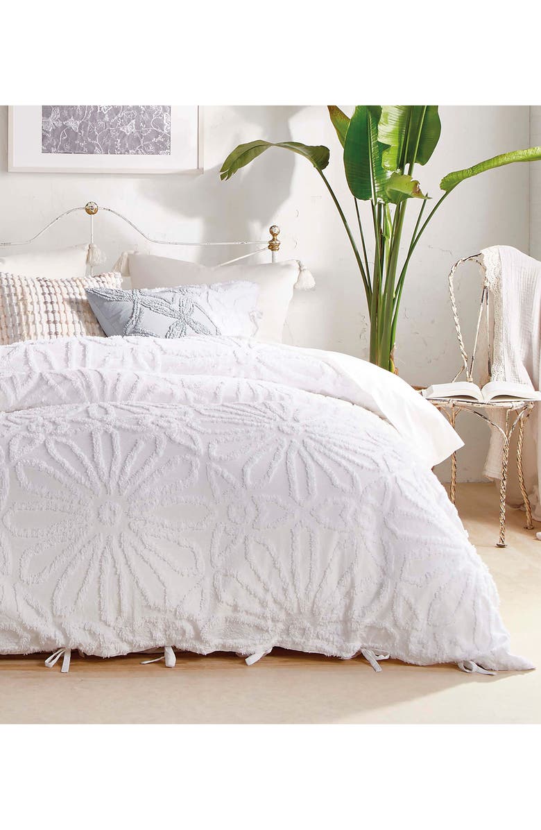 Peri Home Chenille Medallion Duvet & Sham Set, Alternate, color, White