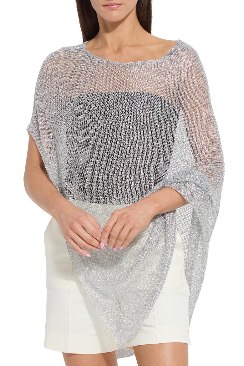 Argento Summer Convertible Mesh Poncho, Main, color, METALLIC SILVER