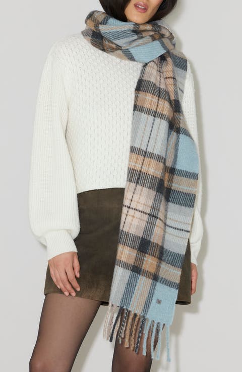 Elizabeth Plaid Fringe Scarf