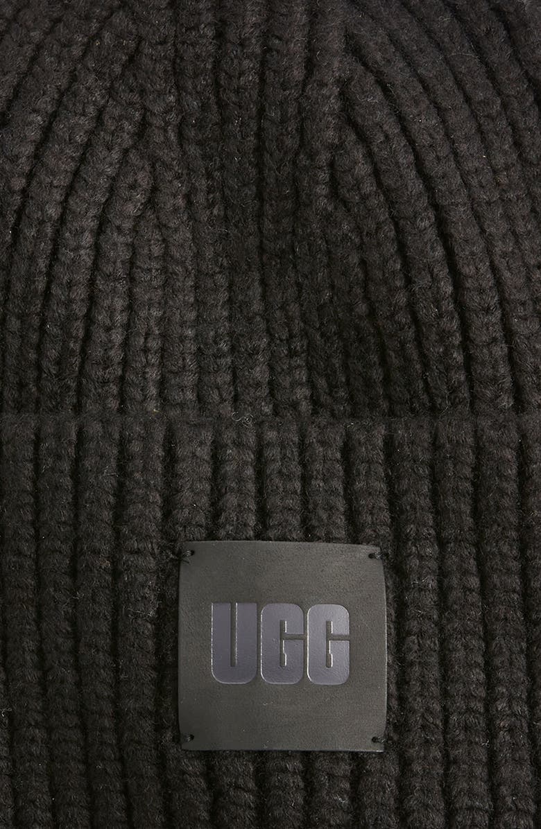 UGG<sup>®</sup> Chunky Rib Beanie, Alternate, color, Black