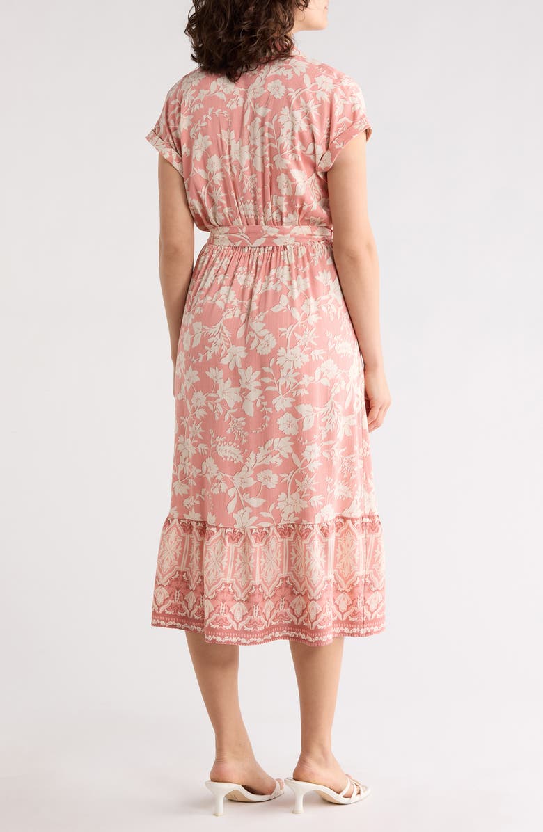 Lucky Brand Floral Belted Shirtdress, Alternate, color, Rose Floral