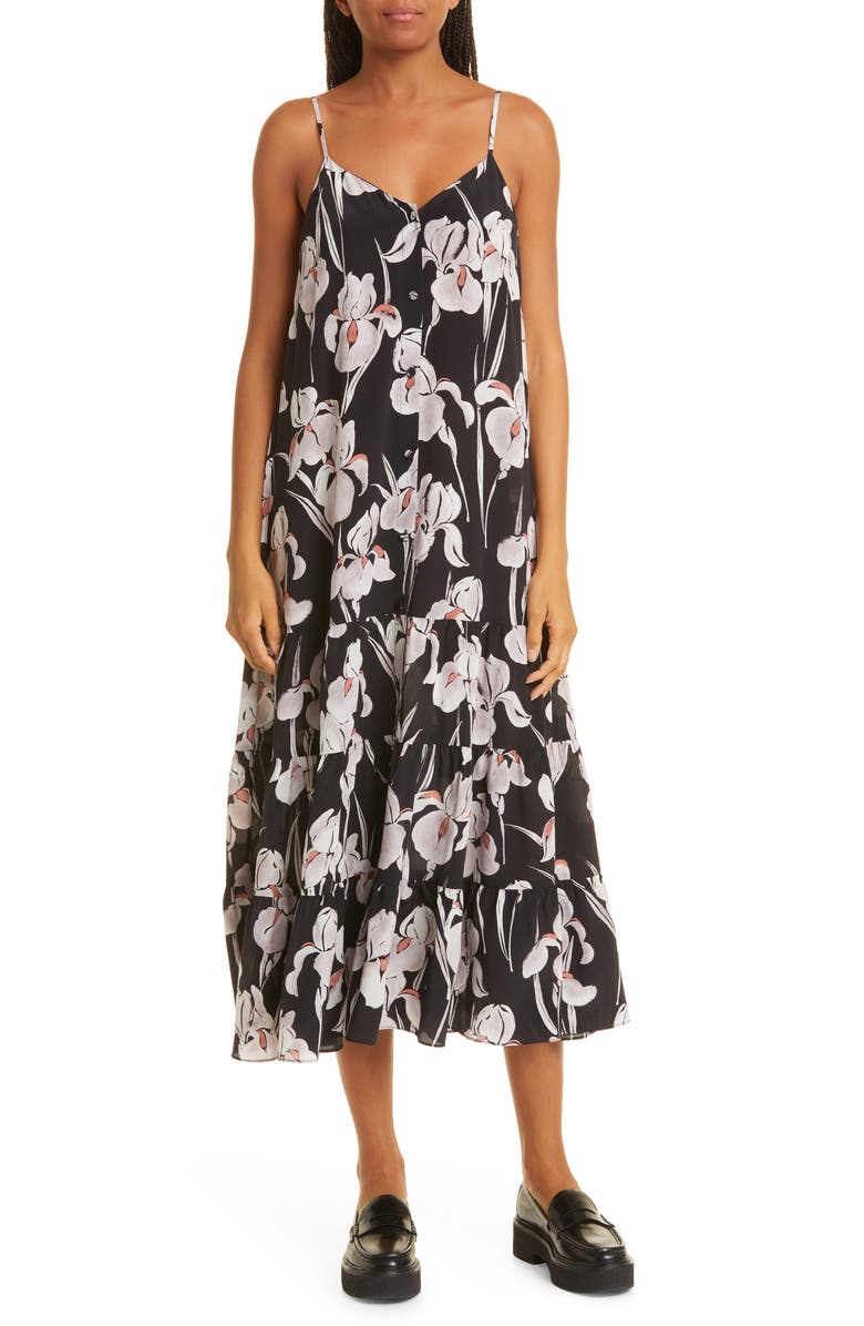 JASON WU Iris Print Silk Dress, Main, color,