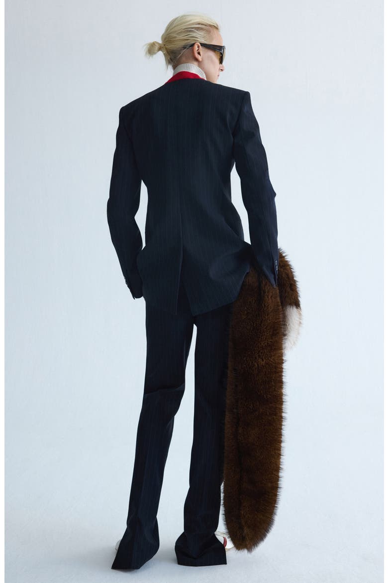 Pinstripe Suit Trousers, Alternate, color, NAVY