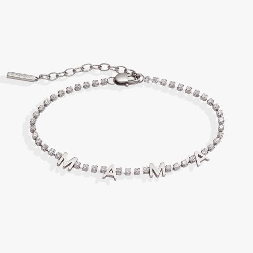 Alex And Ani Mama Tennis Bracelet In Silver
