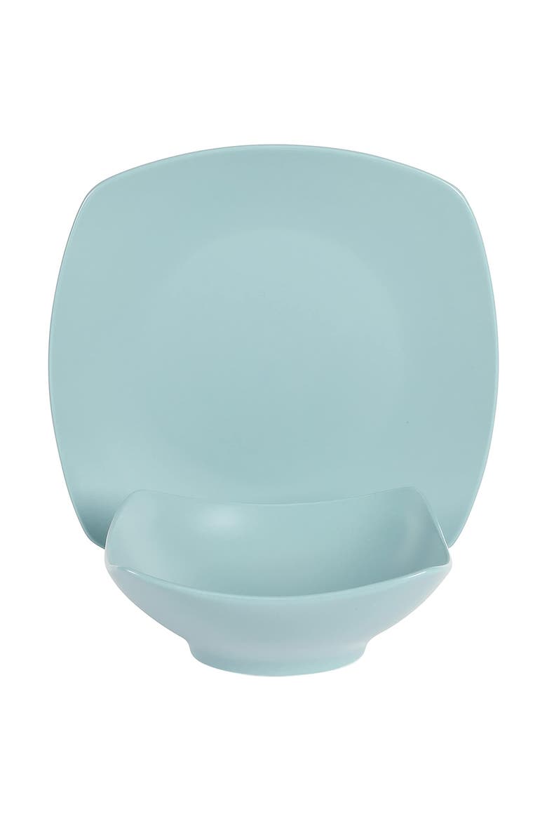 Zen Buffetware 8 Piece Fine Ceramic Dinnerware Set, Alternate, color, Blue