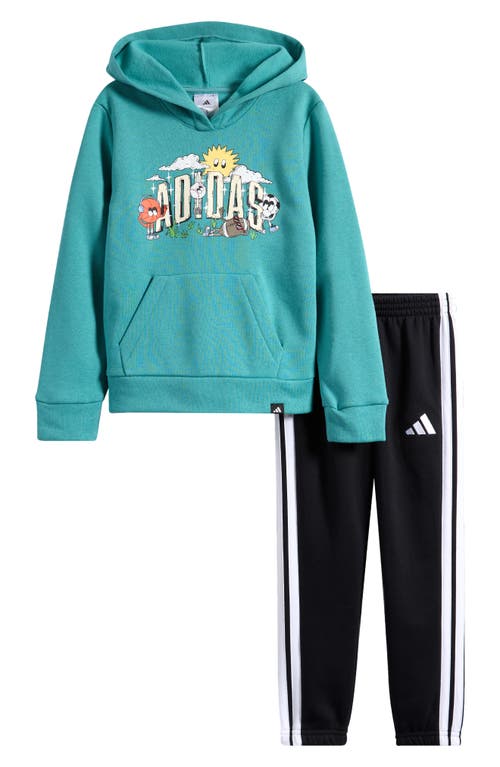 Adidas Originals Adidas Kids' Graphic Hoodie & Sweatpants Set In Green