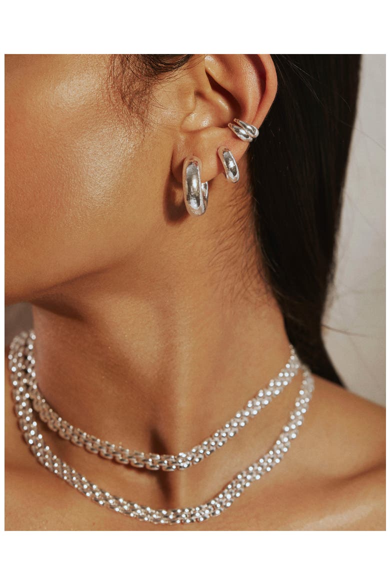 Gaia Ear Cuff, Alternate, color, STERLING SILVER