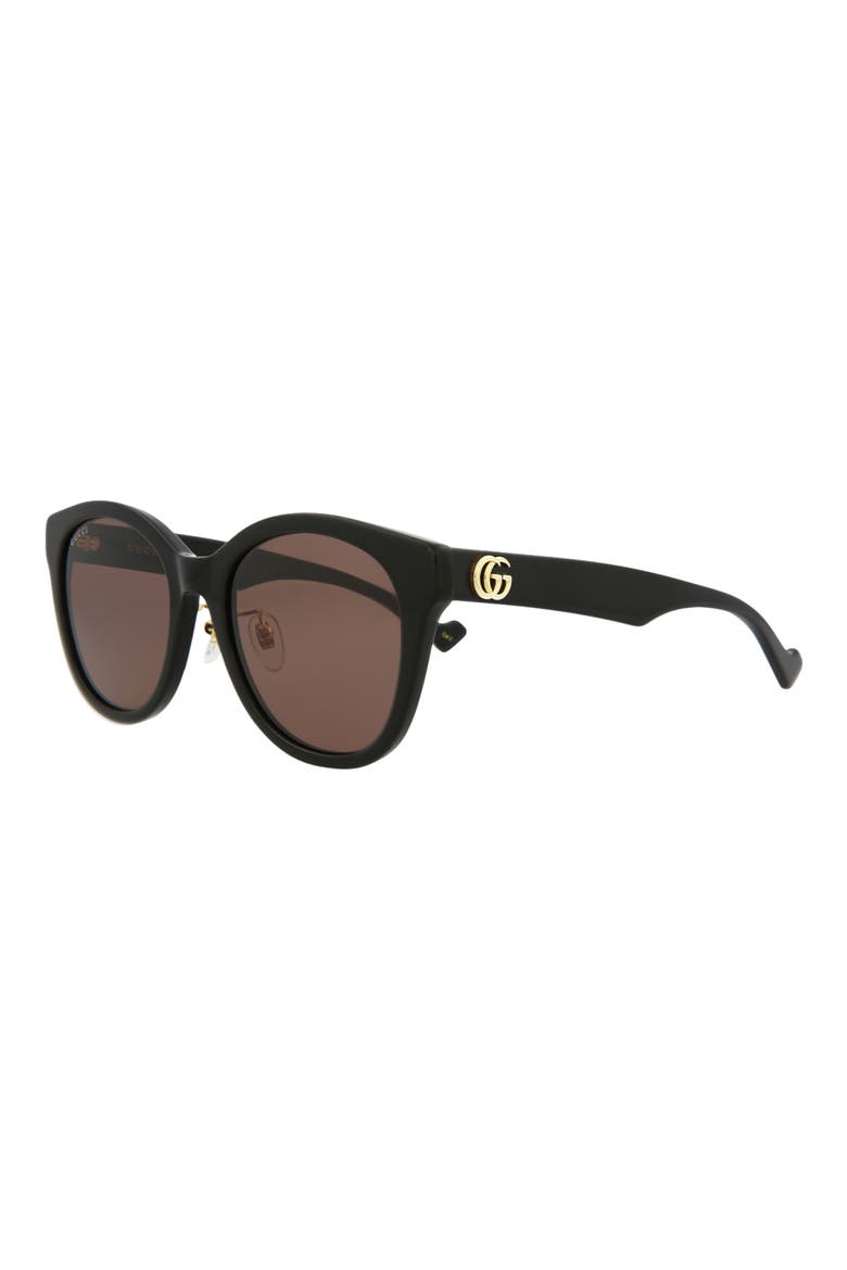56mm Round Sunglasses, Alternate, color, BLACK BLACK BROWN