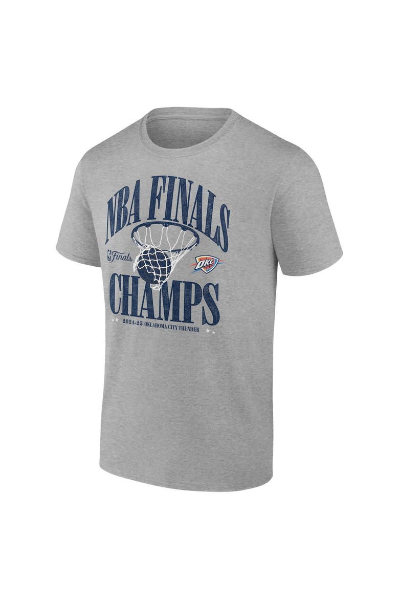 Men's Fanatics  Steel Oklahoma City Thunder 2025 NBA Finals Champions Fade Away Retro T-Shirt, Alternate, color, Steel