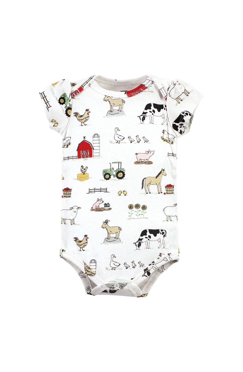 Hudson Baby Three-Piece Set of Cotton Bodysuits, Alternate, color, Udderly Adorable