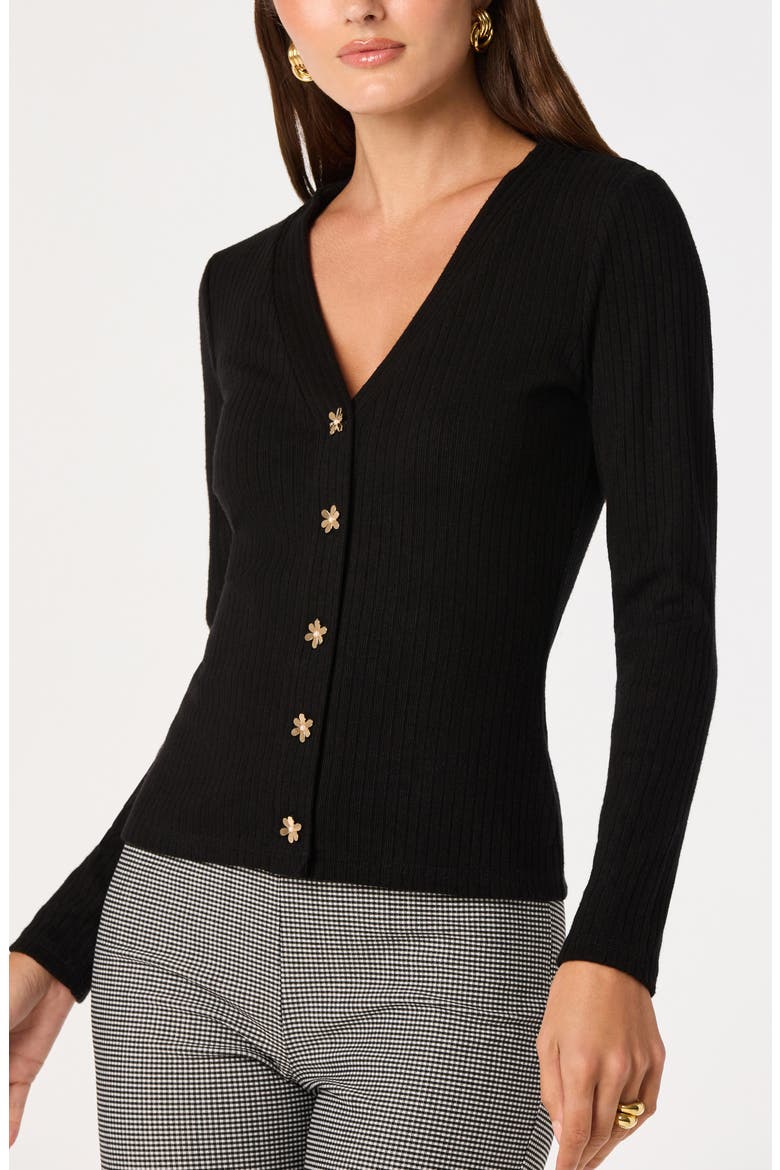 McKenzie V-Neck Cardigan, Main, color, BLACK