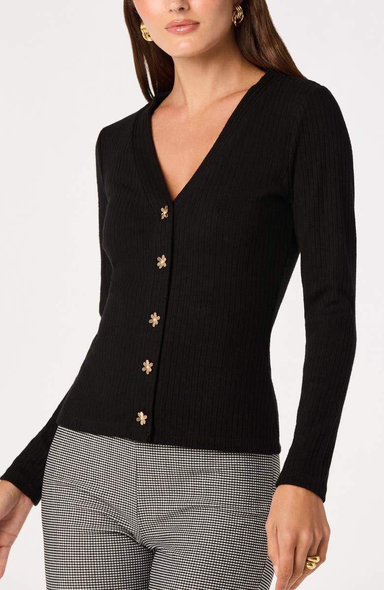 ASTR the Label McKenzie V-Neck Cardigan, Alternate, color, Black