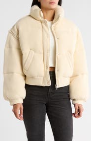 BLANKNYC Sweater Bomber Puffer Jacket