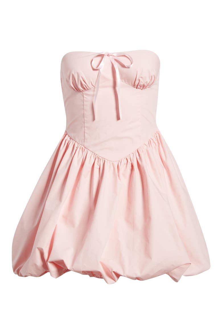 Melaina Strapless Bubble Hem Minidress, Alternate, color, PINK